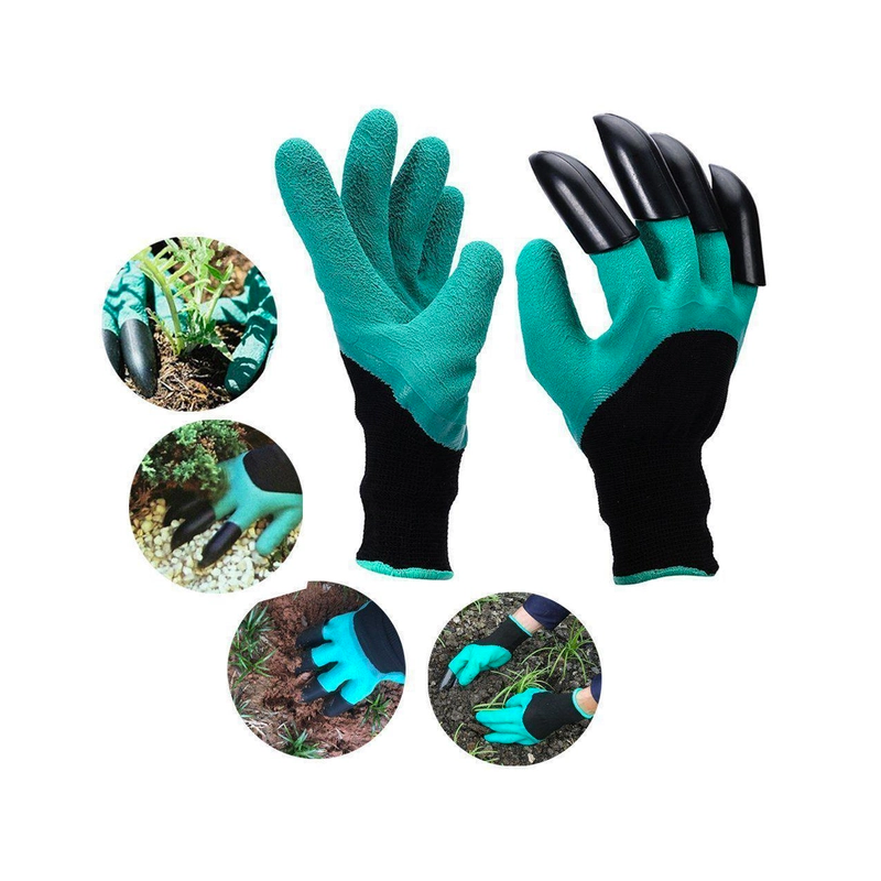 Рукавички садові розпушувачі водонепроникні для саду та городу Garden Glove ART:4505 з пластиковими кігтями