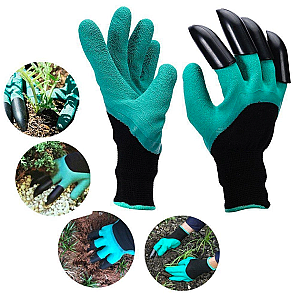 Рукавички садові розпушувачі водонепроникні для саду та городу Garden Glove ART:4505 з пластиковими кігтями