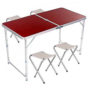 Стіл для пікніка Folding Table посилений з 4 стільцями