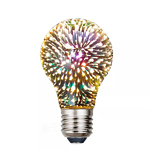Лампочка 3D феєрверк A60 Е27 4Вт, декоративна LED лампочка