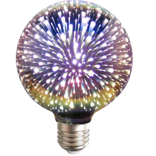 Лампочка 3D феєрверк C80-3D Е27 4Вт, декоративна LED лампочка