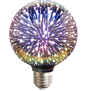 Лампочка 3D феєрверк C80-3D Е27 4Вт, декоративна LED лампочка