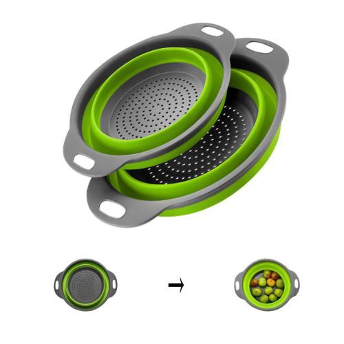 Друшляк силіконовий складаний великий + маленький Collapsible filter baskets