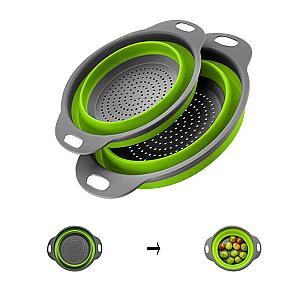Друшляк силіконовий складаний великий + маленький Collapsible filter baskets