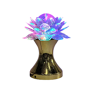 Яскрава диско лампа "Лотос", що обертається, на підставці LED Crystal Magic Ball Light AT-W927