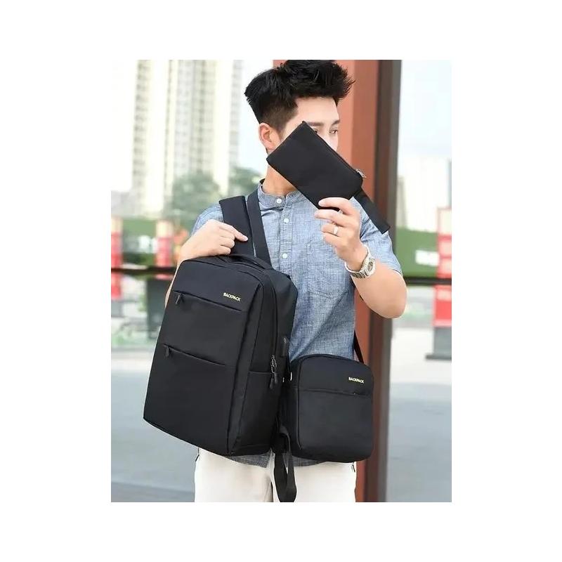 Універсальний набір рюкзак + сумка + гаманець BACK-PACK 3в1 Чорний