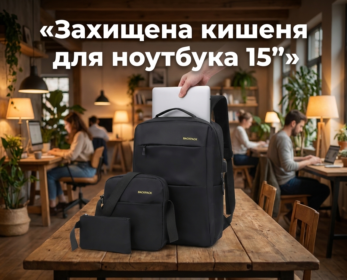 Захищена кишеня для ноутбука 15"